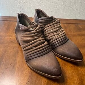 Dark Brown Distressed Free People Booties 38